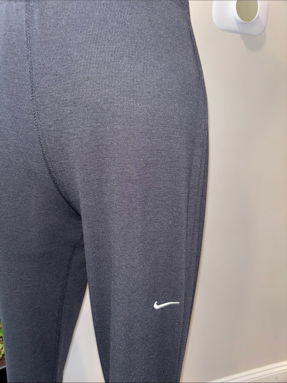 Nike Black Flared Performance Leggings with White Swoosh - Picture 2 of 4